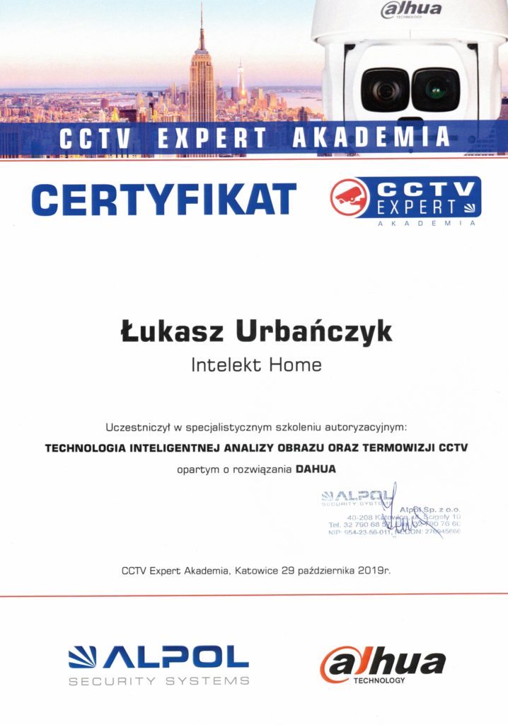 Certyfikat CCTV Expert 1